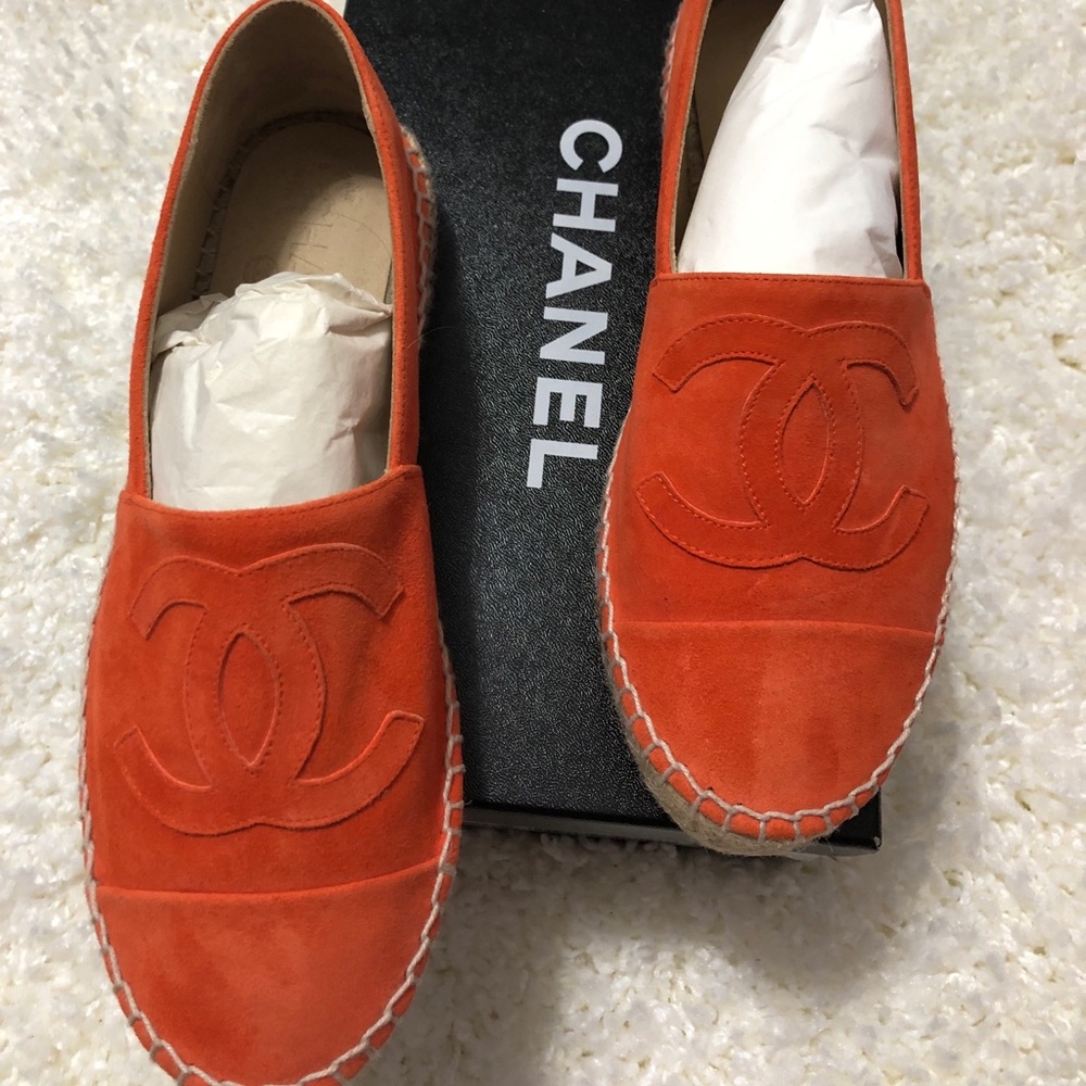 CHANEL Espadrilles Orange Suede - Picture 12 of 14